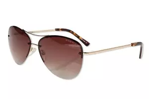 Cole Haan Gold Polarized Aviator Brown Gradient Lens 63mm Sunglasses C16139 - Picture 1 of 4