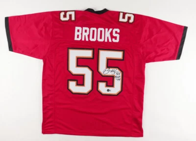 Derrick Brooks Signed Tampa Bay Buccaneers Jersey Inscribed "HOF-14" / Beckett - Image 1 of 4