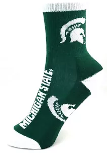 Calcetines verdes para jóvenes de los Michigan State Spartans tacón blanco punta y puño - Imagen 1 de 3