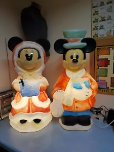 VINTAGE Disney Mickey and Minnie Mouse Christmas Blow Molds 33 1/2" Vintage - Picture 1 of 16