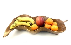 Hand Carved Fruit Tray from ExoticTeak Wood Unusual design (23”L -10”W-3 1/2”D) - Picture 1 of 6