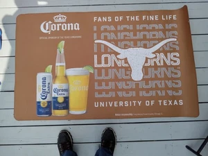 CERVEZA CORONA BIER TEXAS LONGHORNS 35" X 59" MANN HÖHLE BODEN GUMMI BAR MATTE - Bild 1 von 5