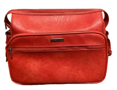 Samsonite Silhouette 200 Red Leather Vintage Shoulder Bag Travel Suitcase 15x11 - Image 1 of 2