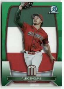 2023 Bowman Chrome #WBC-61 Alek Thomas WBC Flag Green Refractor - Picture 1 of 2