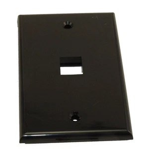 Wallplate: Keystone  1 Hole - Black - Picture 1 of 2