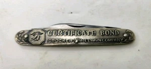 Robeson Cutlery Certificate Bond Advertising Pocket Knife USA Sterling? - Picture 1 of 9