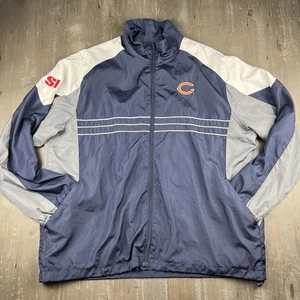 Chicago Bears Herren XL SI NFL Team Bekleidung durchgehender Reißverschluss Jacken Reebok marineblau weiß - Bild 1 von 10