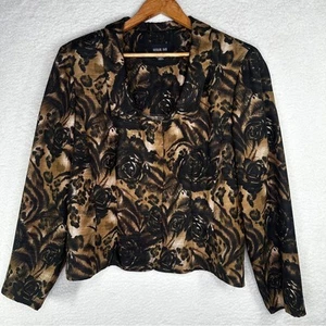 Leslie Fay schwarz-braune elegante Jacke Größe 18 - Bild 1 von 10