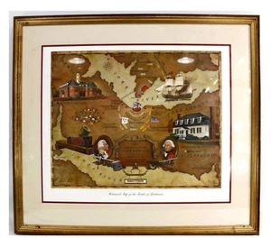 Jack Woodson Yorktown Map Signed Ltd Ed Print Framed 575/133 Rev War 31x34 - Picture 1 of 8