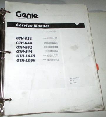 Genie GTH-636/644/842/844/1048/1056 запчасти и руководство по обслуживанию вилочного погрузчика телескопического погрузчика - Изображение 1 из 4