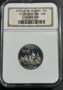 2000-S Proof SILVER Virginia State Quarter 25c NGC PF69 UCAM - Picture 1 of 3