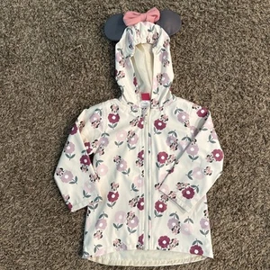 Disney Minnie Mouse Girls Water Resistant Windbreaker Jacket with Ears 3T - Picture 1 of 3