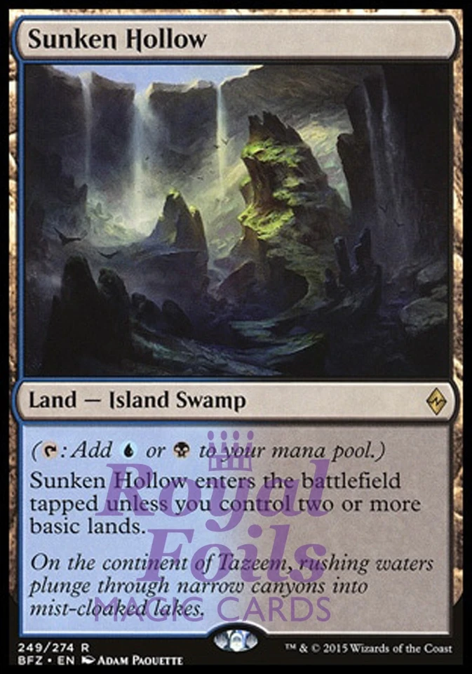 Sunken Hollow 1x FOIL BFZ MTG Battle for Zendikar Rare MINT blue black land - Image 1 of 1