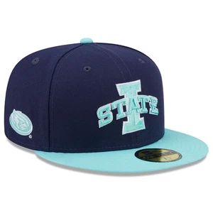 Men's New Era Navy/Light Blue Iowa State Cyclones 59FIFTY Fitted Hat - Picture 1 of 6