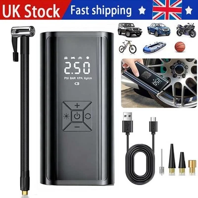 1X Digital Electric 12V Car Tyre Inflator Pump Portable 150PSI Air Compressor UK - Image 1 of 4