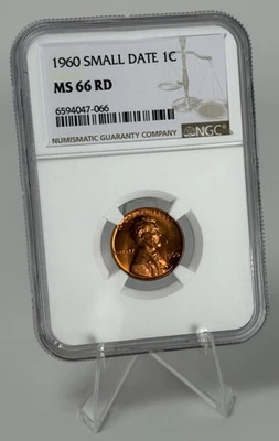 1960 Small Date Lincoln Memorial Penny Cent NGC MS66 RD 9/9 and 6/6 Error BU - Image 1 of 4