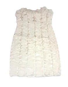 Damen YA Los A elfenbeinfarben Rüschen Cocktailkleid SMALL neu mit Etikett schulterfrei Satin Hochzeit - Bild 1 von 8