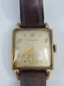 Vintage Bulova 17j Gold Filled Mechanical Watch Working Original 10BH 25mm - Picture 1 of 9