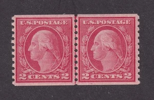 MATT'S STAMPS SCOTT #492 WASHINGTON 2-CENT LINE PAIR, 1916-1922, MNH CV115 - Picture 1 of 3