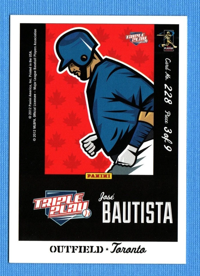 Puzzle Panini Triple Play #228 2012 Jose Bautista Toronto Blue Jays Foto 1 de 1