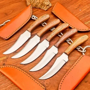 LOTE DE 5 PIEZAS! Cuchillos de acero J2 hechos a mano, cuchillos de caza Skinner FUNDA 31 - Imagen 1 de 9