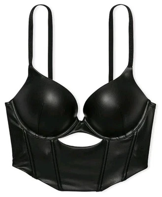 Victoria Secret 32B Faux Leather Bombshell Corset Top Bra  Adds 2 cup sizes! - Image 1 of 4