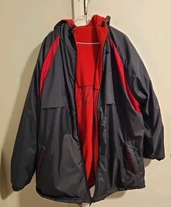 Vintage Nike Reversable Hooded coat Oversized  Mens Size Xl Black/Red - Picture 1 of 5