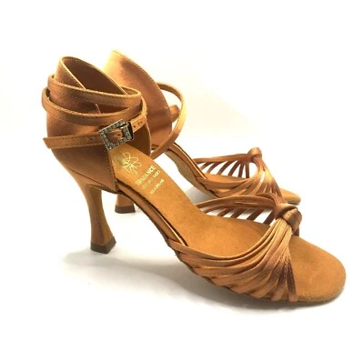 Supadance Latin Dance Shoes 1166 High Performance 2.5"Heel Dark Tan w High Arch - Image 1 of 4