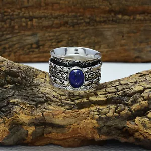 Blau Lapislazuli Edelstein 925 Sterlingsilber Spange Handgefertigt Ring Alle Gr. - Bild 1 von 3