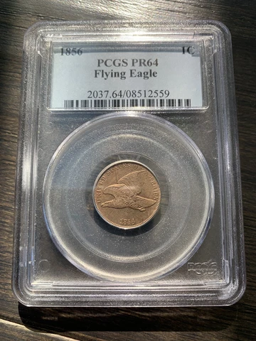 1856 Flying Eagle One Cent PCGS PR-64 Cover