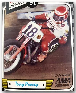 AMA FLAT/DIRT TRACK HONDA RS750 MOTORRAD RACER #18 TERRY POOVEY TEILKARTE - Bild 1 von 3