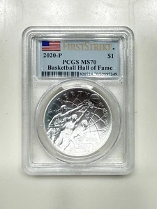 2020-P Basketball Hall of Fame Silver Dollar – PCGS MS70 First Strike - Picture 1 of 4