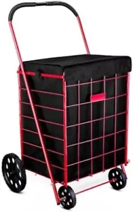 Folding Grocery Basket Shopping Cart Liner Large Utility Laundry 18" X 15" X 24" - Picture 1 of 7