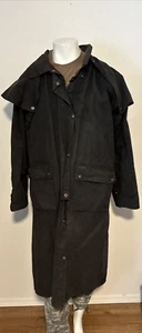 Outback Trading Co. Men's Black Oliskin Canvas Duster Trench Coat - Size Large - Picture 1 of 7