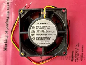 PAPST 24VDC 8314 /19H Fan, 24V, Ball-bearing, 80mm, 5000rpm, 6W, 47CFM, Alarm - Picture 1 of 8