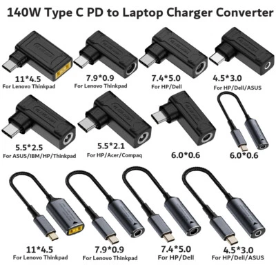 Carregador de laptop 5-15 140W para USB tipo C PD conversor de energia adaptador de cabo de carregamento - Imagem 1 de 4