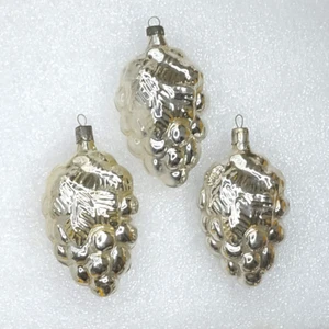 3 Antique Vintage USSR Glass Christmas Ornament Xmas Toy Tree Decorations Grapes - Picture 1 of 5