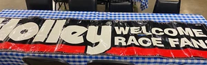 Bandera de garaje vintage Holley "Welcome Race Fans" 22" X 8' - Imagen 1 de 6