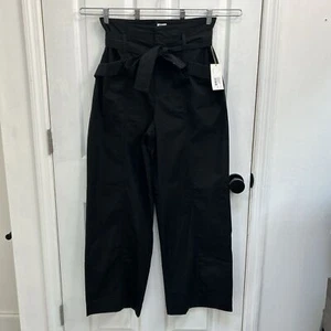 NWT A New Day Black Paperbag Waist Belted Pants Women’s Size 12 High Rise - Picture 1 of 24