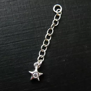 925 Sterlingsilber Verlängerung - Sternverlängerung - CZ Verlängerungskette - 1 Zoll (3 Stck.) - Bild 1 von 2