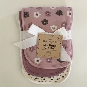 NEW Baby Burp Cloths Set of 3 Over Shoulder Floral Solid Theme | DreamGro - Picture 1 of 7