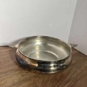 Silver Bowl 12” Silverplate No 1128 Made in USA Lattice Handles Sheffield - Picture 1 of 3