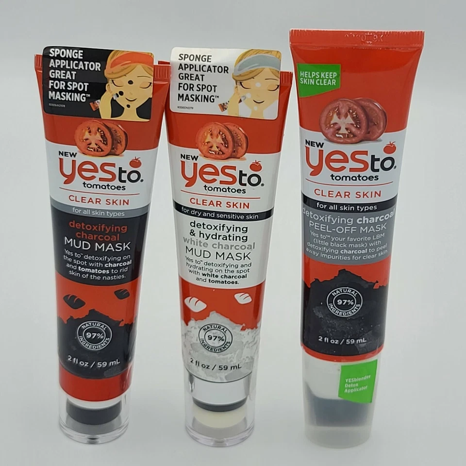 LOTE DE 3 - Máscara facial desintoxicante para pele clara Yes To To Tomatoes - Off  - Imagem 1 de 4