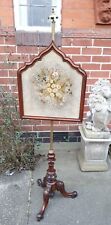  Tall Needlepoint Firescreen on Gilt metal & Mahogany Stand DELIVERY POSSIBLE
