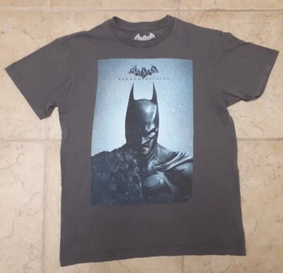 Official BATMAN ARKHAM ORIGINS T Shirt Grey Gray Kids Boys Large L DC Comics - Image 1 of 4