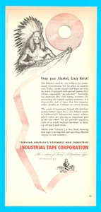 INDUSTRIAL TAPE Corp Native American smoke signal CRAZY HORSE 1943 PRINT AD - Picture 1 of 3