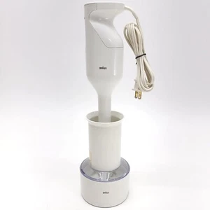 BRAUN Immersion Blender Hand Held Mixer White 4172 -B w/ Chopping Attch. TESTED - Picture 1 of 8