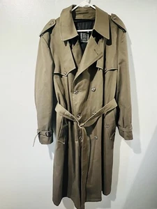 Christian Dior Monsieur Long Green Wool Belted Blend Lining Trench Coat 46L - Picture 1 of 8