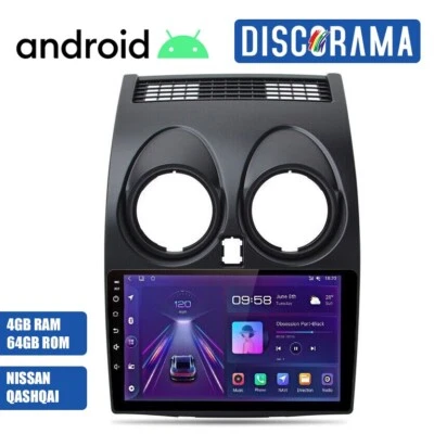 AUTORADIO ANDROID 4/64GB NISSAN QASHQAI 2006-2013 STEREO AUTO TOUCH 9" NAVI WIFI - Immagine 1 di 4
