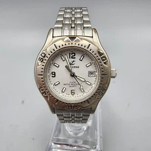 Vintage Calypso Watch Women Silver Twon White Dial Date 50M New Battery - Picture 1 of 13